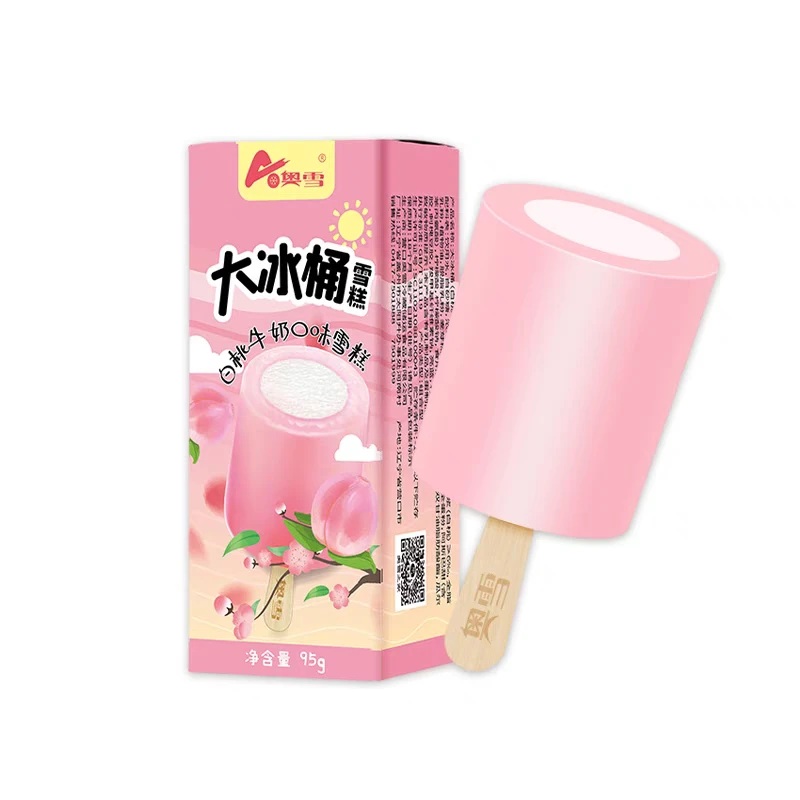 奥雪 大冰桶 白桃牛奶口味雪糕95g网红雪糕