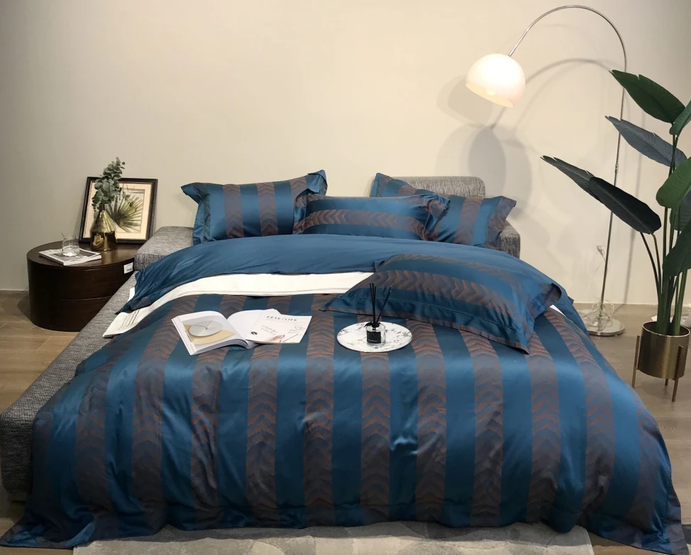 丽家平！顶奢高端 样板房别墅欧式120 色织大提花全棉四件套床品