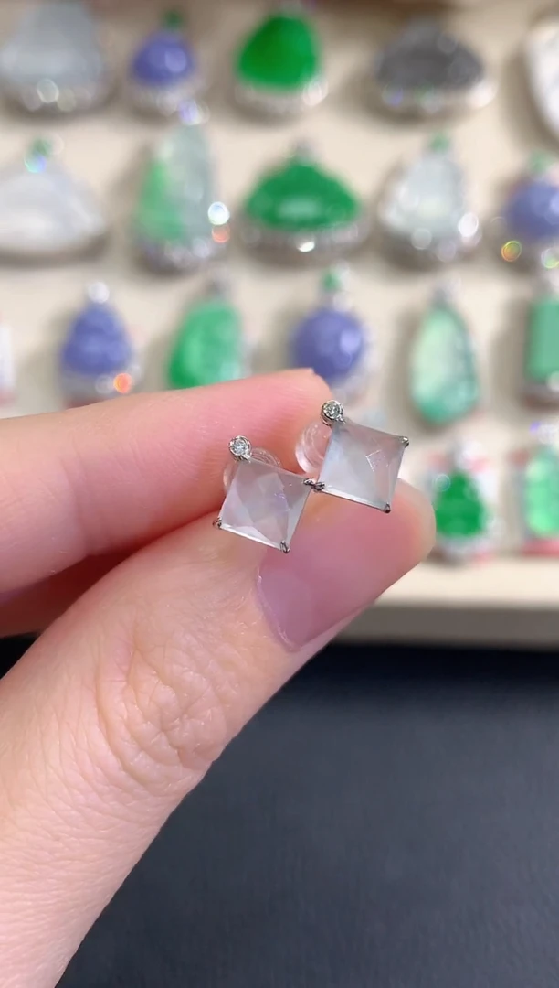 18K金镶嵌翡翠耳饰秋日珠宝Q15