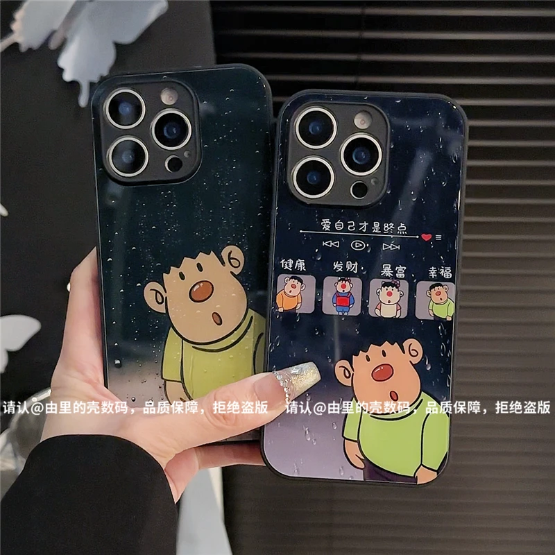 玻璃壳适用苹果16/iphone/华为荣耀/OPPO/VIVO/小米/手机壳爆款潮