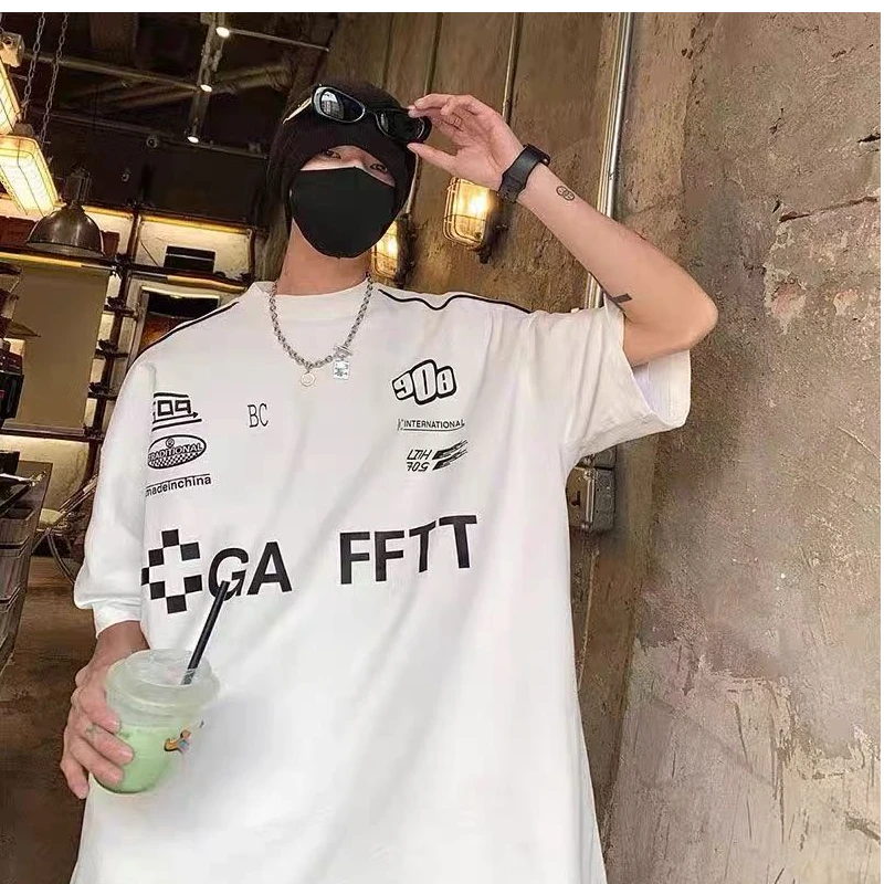 24002高端专享厚里夏款印花短袖白色