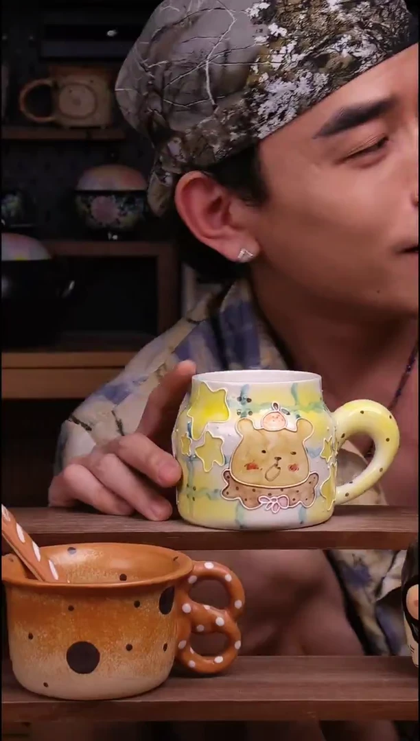 杯子景德镇可爱设计师款陶瓷