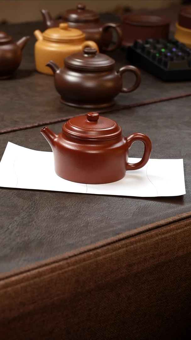 茶壶紫砂壶·12朱泥德钟160cc