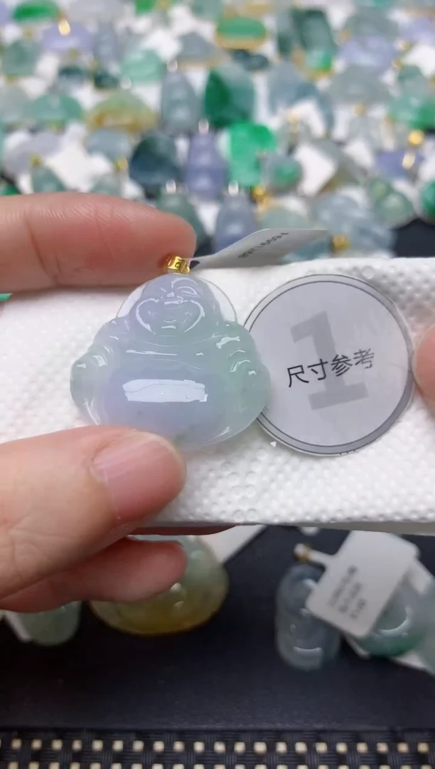 颈饰18K金镶嵌翡翠天然缅甸A货翡翠