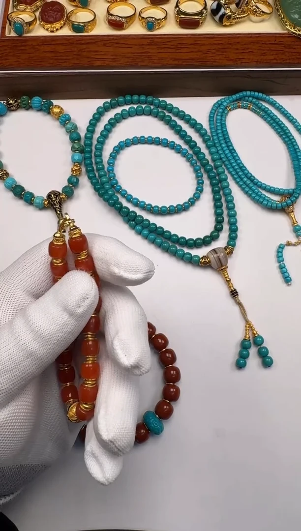 18K金镶嵌南红玛瑙挂件马***～手串手串