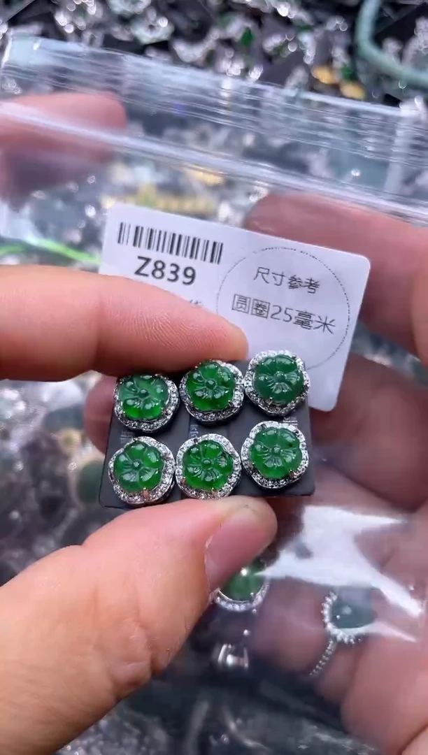 【闪购商品】翡翠颈饰未镶嵌Z839耳钉 多样性发其一