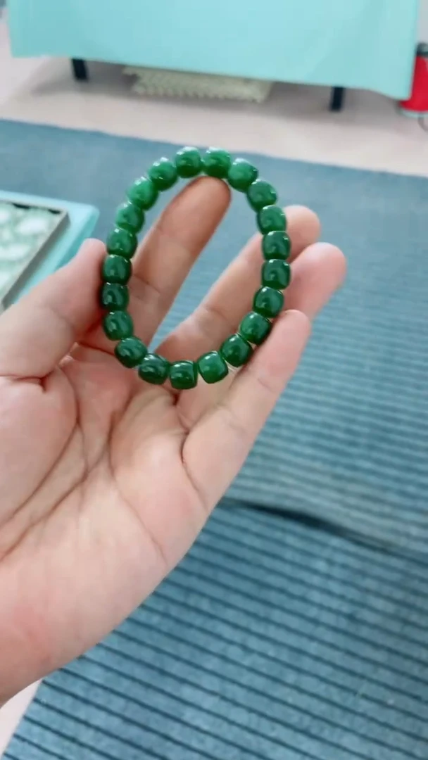 手串未镶嵌和田玉碧玉直切