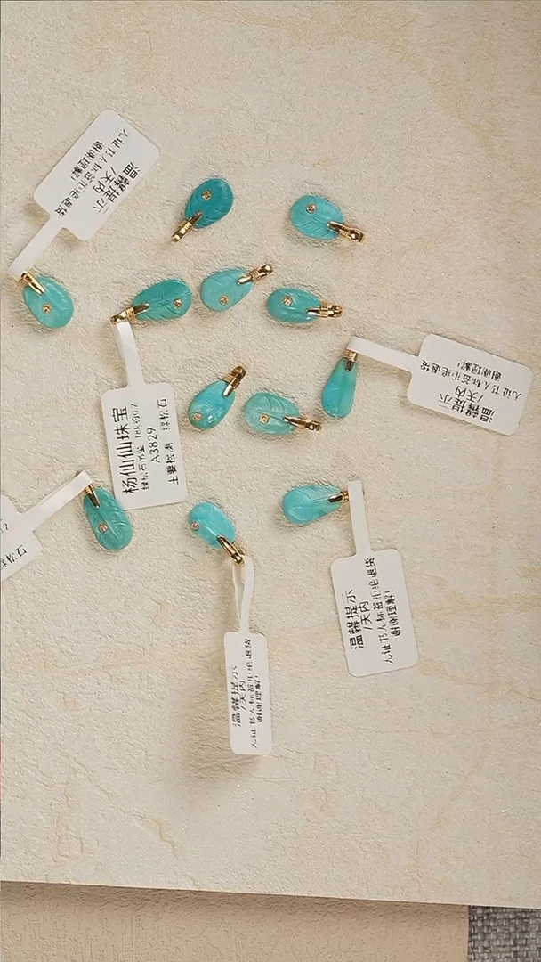 【闪购商品】绿松石卡子18K金镶嵌A3829-定制多样性发其一