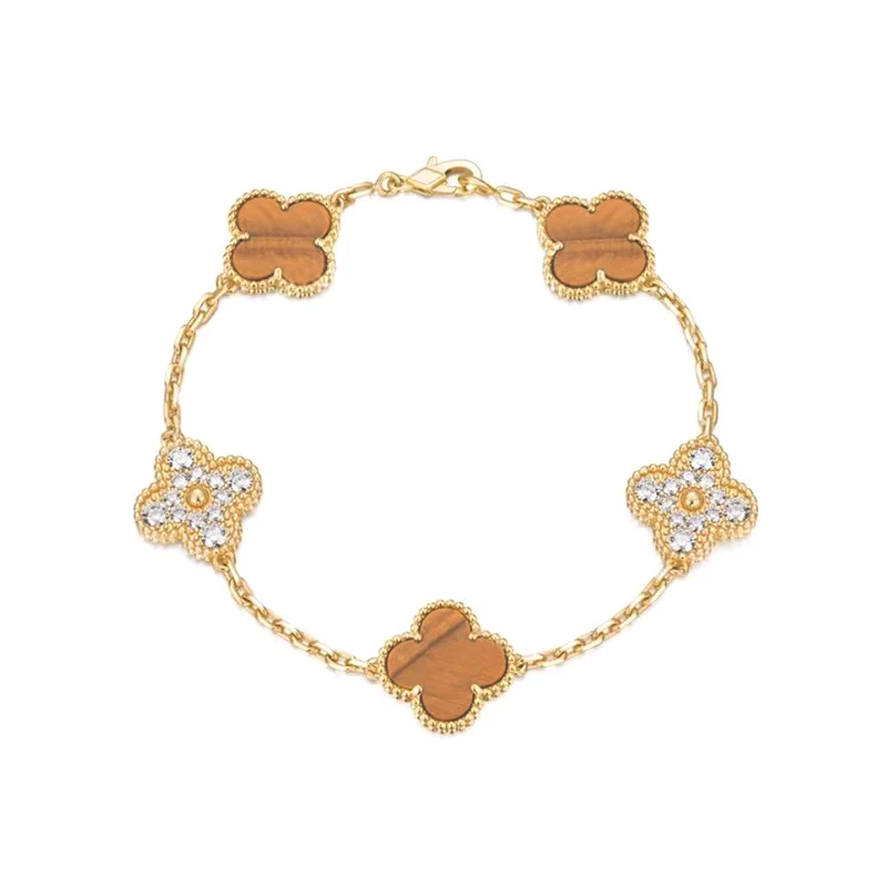 925银手链 间镶美拉德草草手链ZH-C217