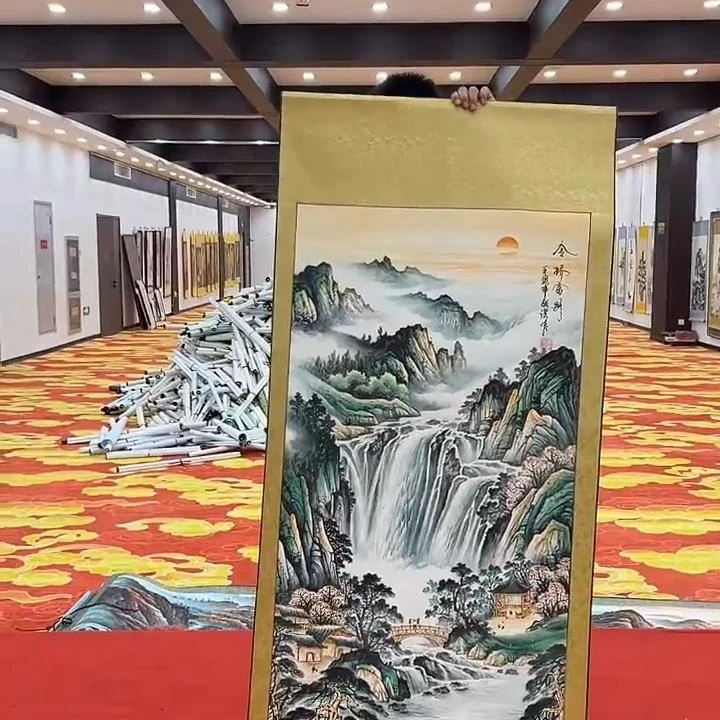 国画装饰挂画卷轴高端锦绫已装裱 （四尺）
