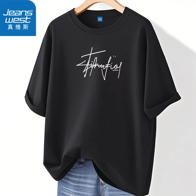 真维斯纯棉短袖T恤女夏2025新款原宿风设计感小众白色半袖体恤ins