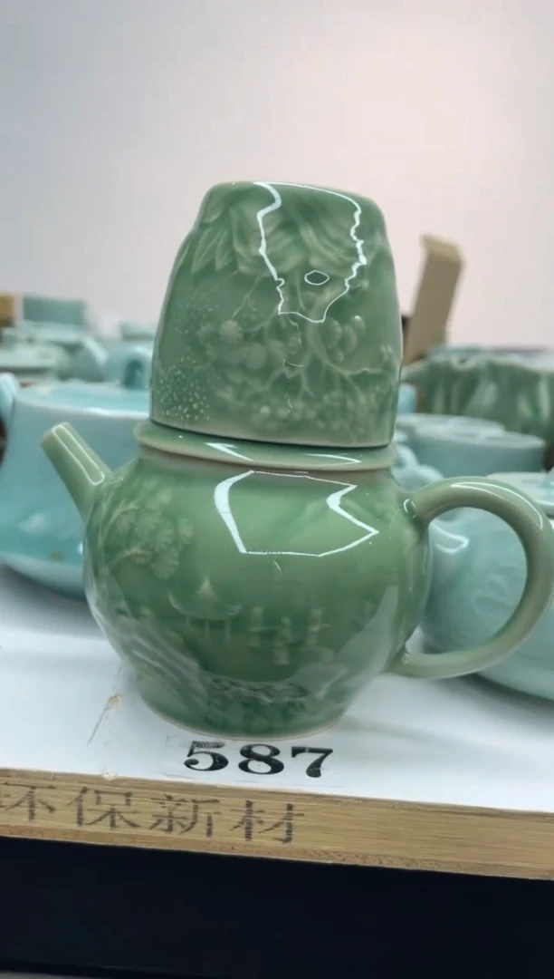 瓷纯手工 特价福利 微瑕 慧仙青瓷