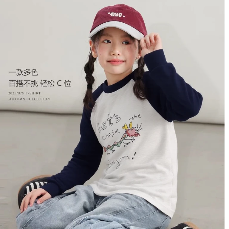 57009高端专享厚里秋款涂鸦打底衫黑色