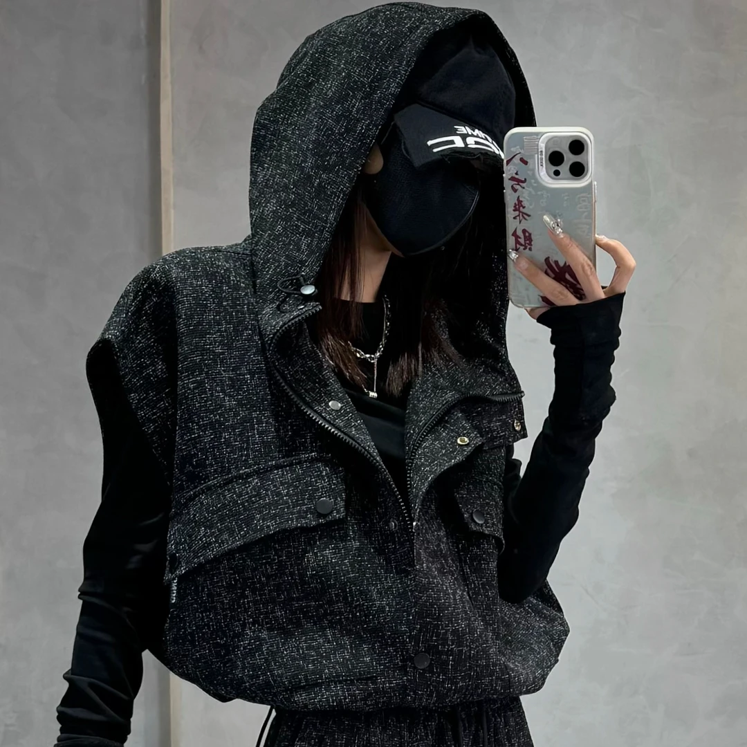 【大7定制】31170#春季新款定制细花呢拉链时尚单件马甲