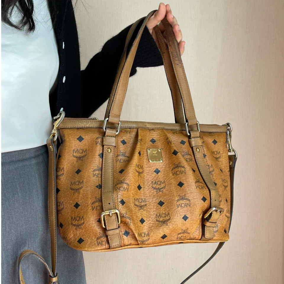 95新 MCM 干邑色派拉蒙包/AR11615005/5005