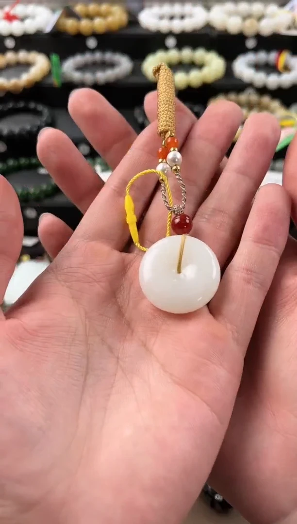 【闪购商品】和田玉平安扣未镶嵌且末天泰白玉平安扣微色差