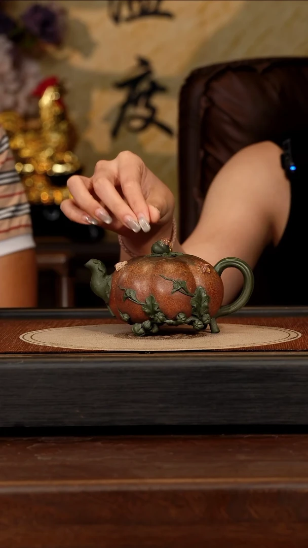 茶壶紫砂宜兴紫砂CYL 红金砂 南瓜56