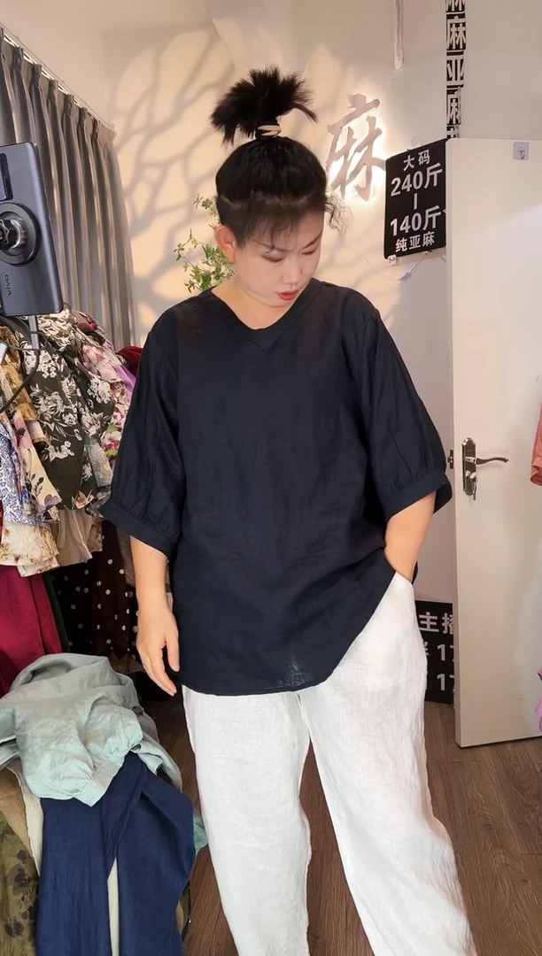 亚麻大码女装系列。蓝