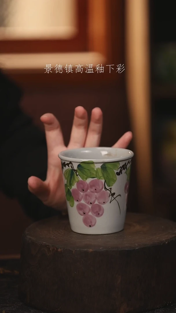 陶瓷景德镇高温釉下手绘陶瓷@L165@