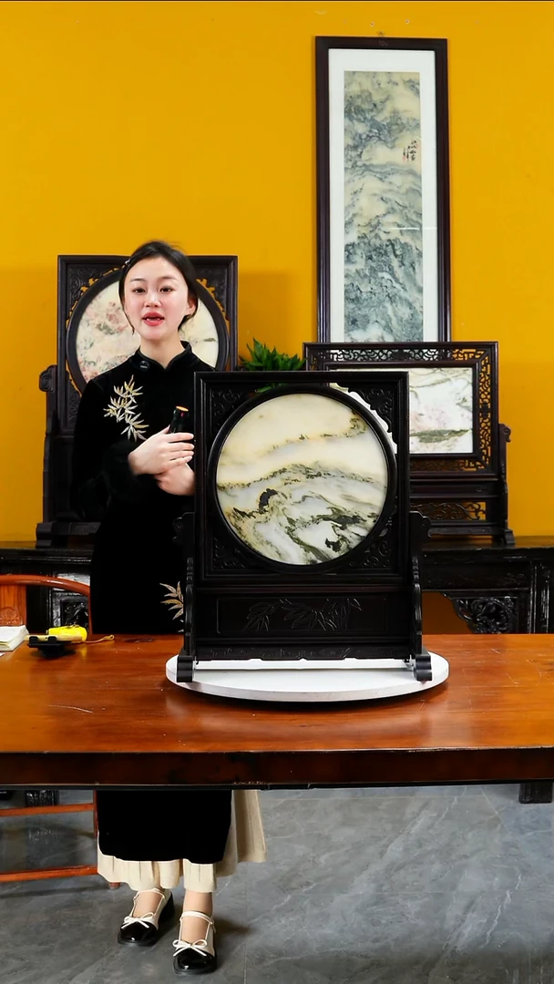 石材天然大理石画摆件