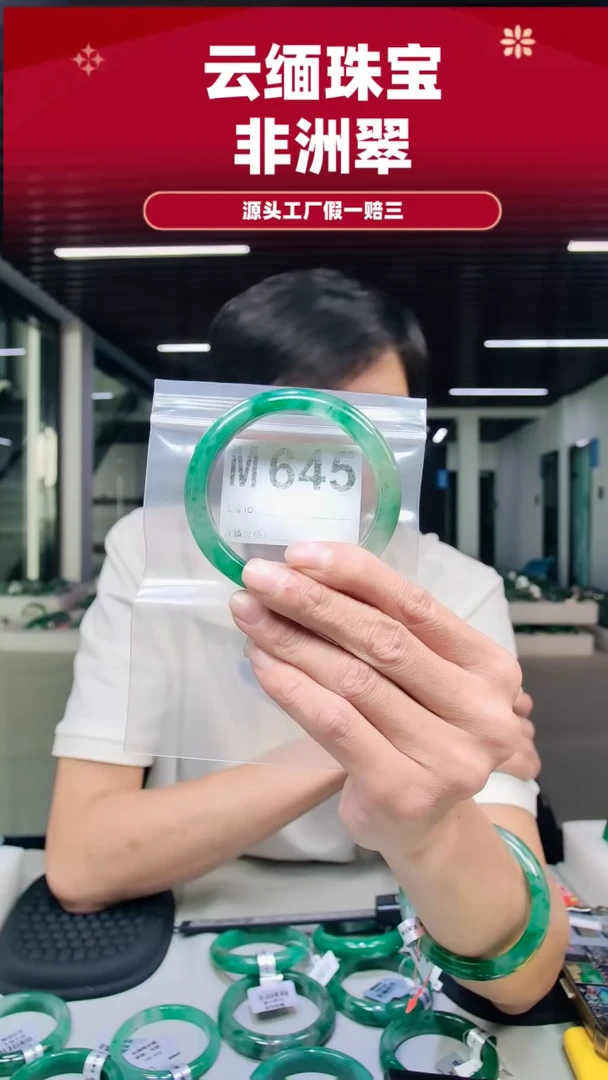 未镶嵌手镯石英质玉（非洲翠）59圈口M645