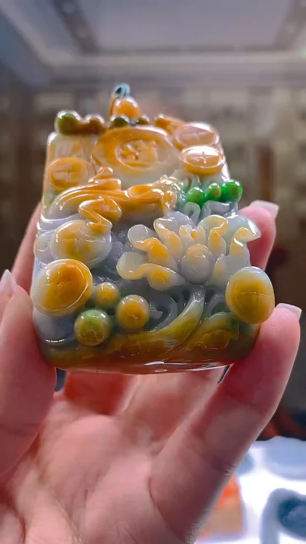 未镶嵌定制翡翠KK翡翠毛货吊坠-23