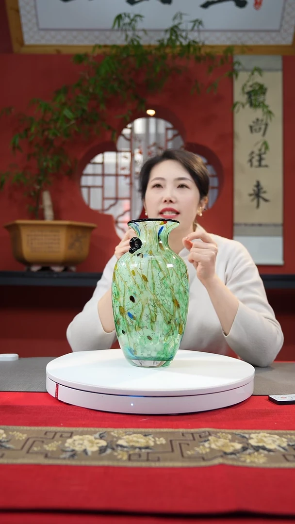 【闪购商品】琉璃手工艺品绿色花瓶