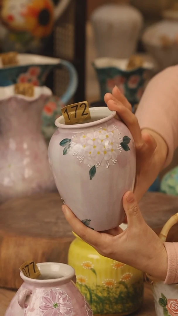 陶瓷景德镇设计师手作花器摆件侘寂风@M172@