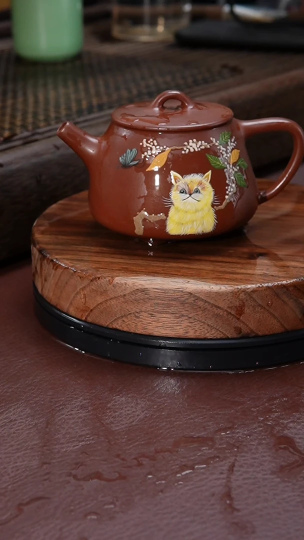 【闪购商品】紫砂茶壶泥绘朱泥高瓢紫砂壶