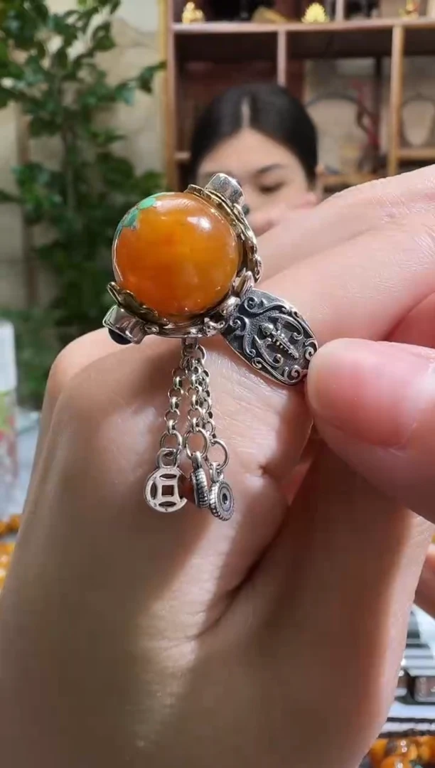 银S925镶嵌颈饰蜜蜡131天然蜜蜡珠宝奇石假一赔十