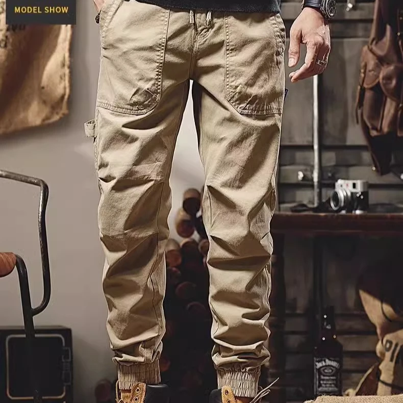 2025新款美式工装裤春秋季机能宽松直筒束脚休闲裤户外潮裤