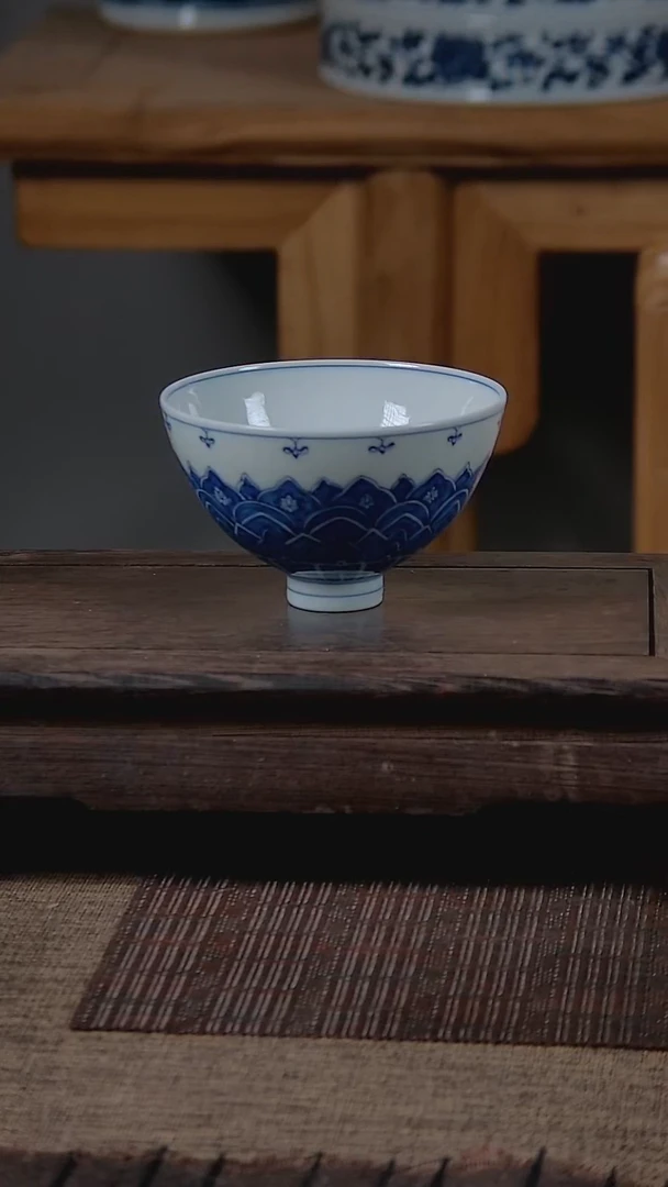 杯折葵非器手工手绘宝相鸡心杯