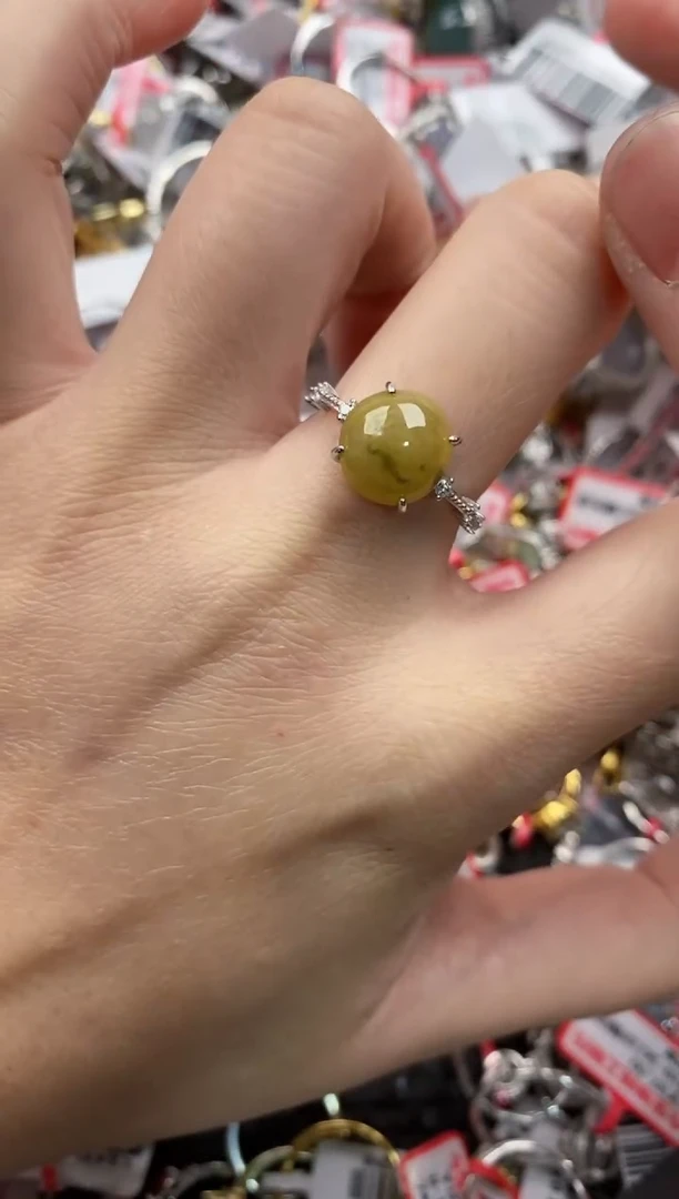 银S925镶嵌戒指翡翠3333----6