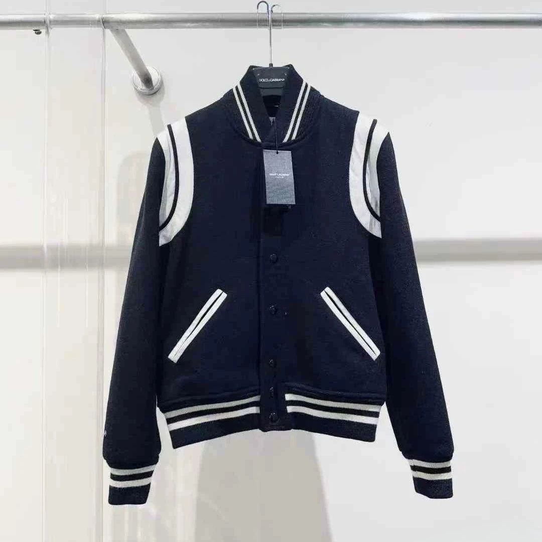 未使用 YSL/圣罗兰 Saint Laurent 棒球服外套 黑色F42