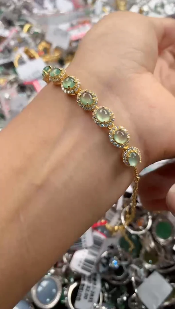 银S925镶嵌戒指翡翠444                10