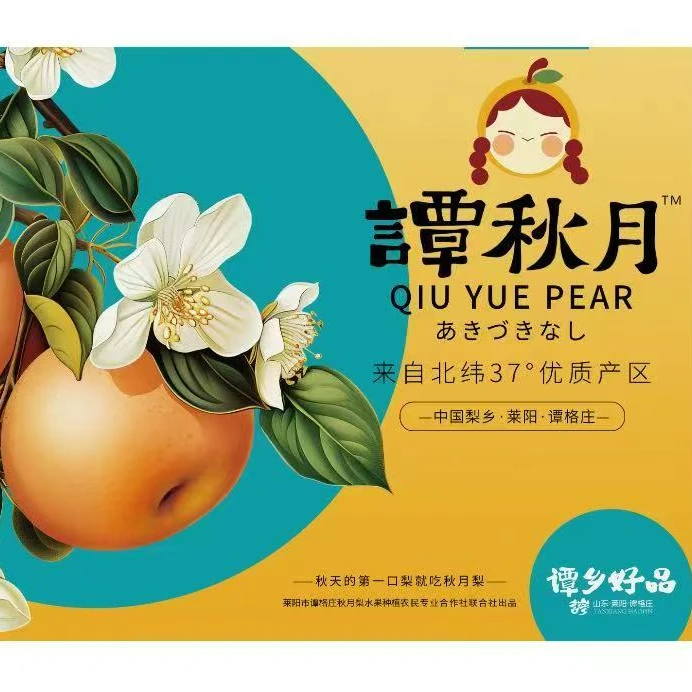 正宗莱阳谭格庄秋月梨礼盒装新鲜现摘脆甜多汁应季水果果地直发