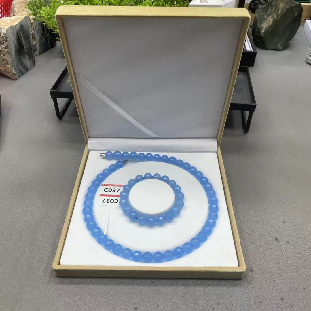 C037海蓝宝套装项链