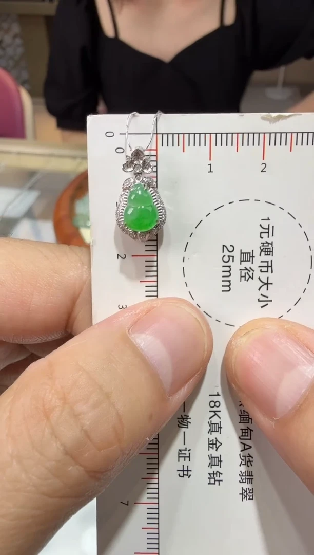 【闪购商品】翡翠吊坠(赠链)18K金镶嵌159-葫芦
