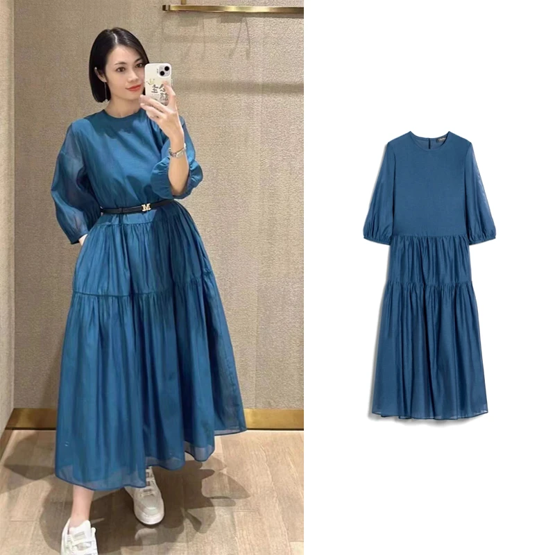 未使用 MaxMara 国现   圆领七分袖百搭连身裙 CQ0108