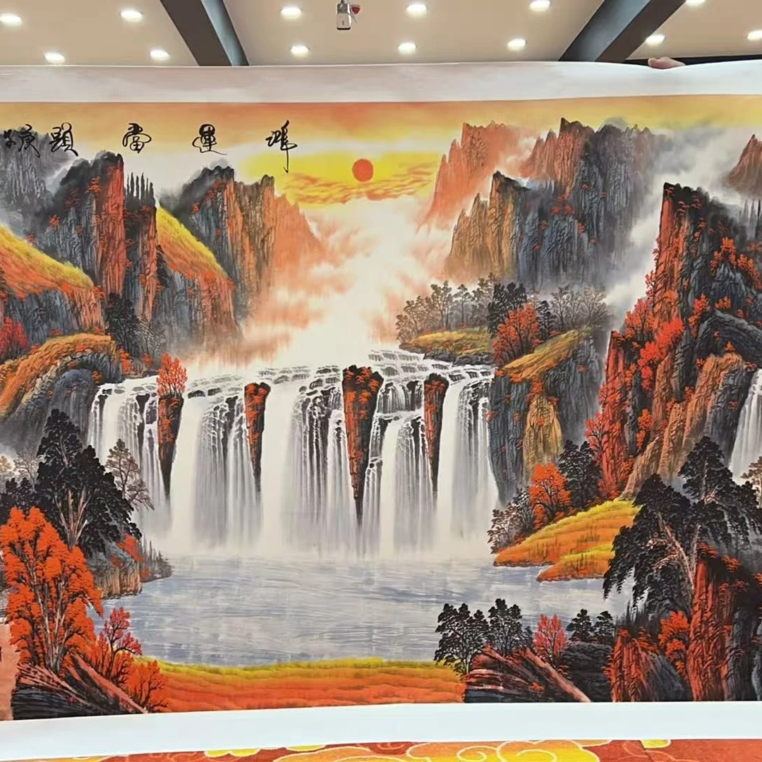 好水  国画装饰挂画卷轴高档锦绫已装裱（大6）