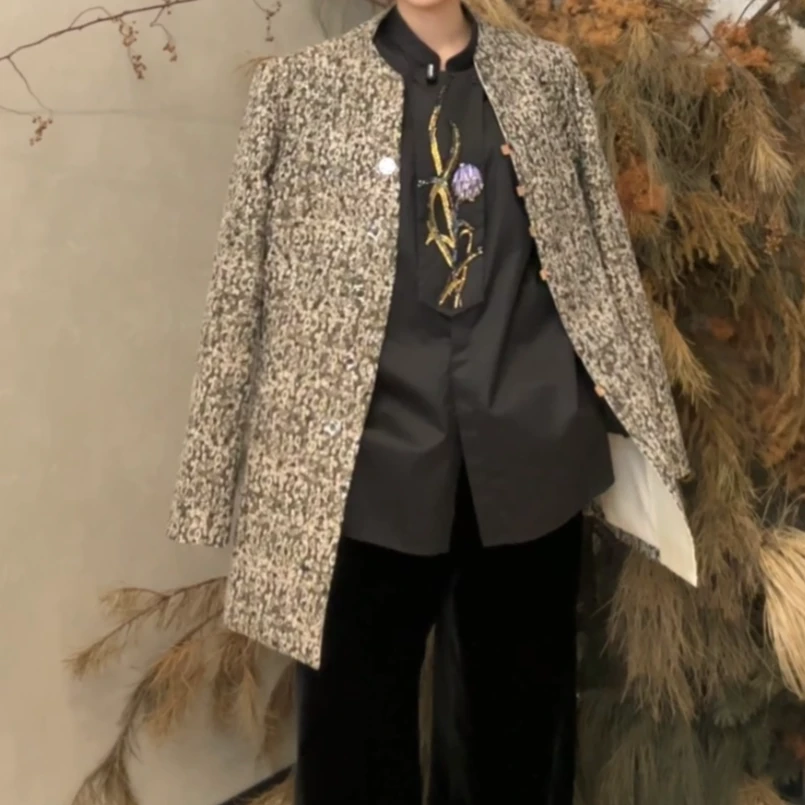 【SFF严选】玉琼 复古西服粗花呢外套4695