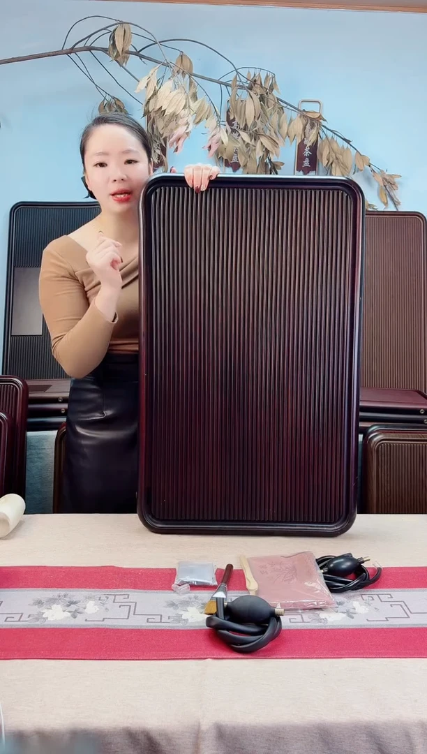 千川黑胡桃色款式茶盘80*50*5