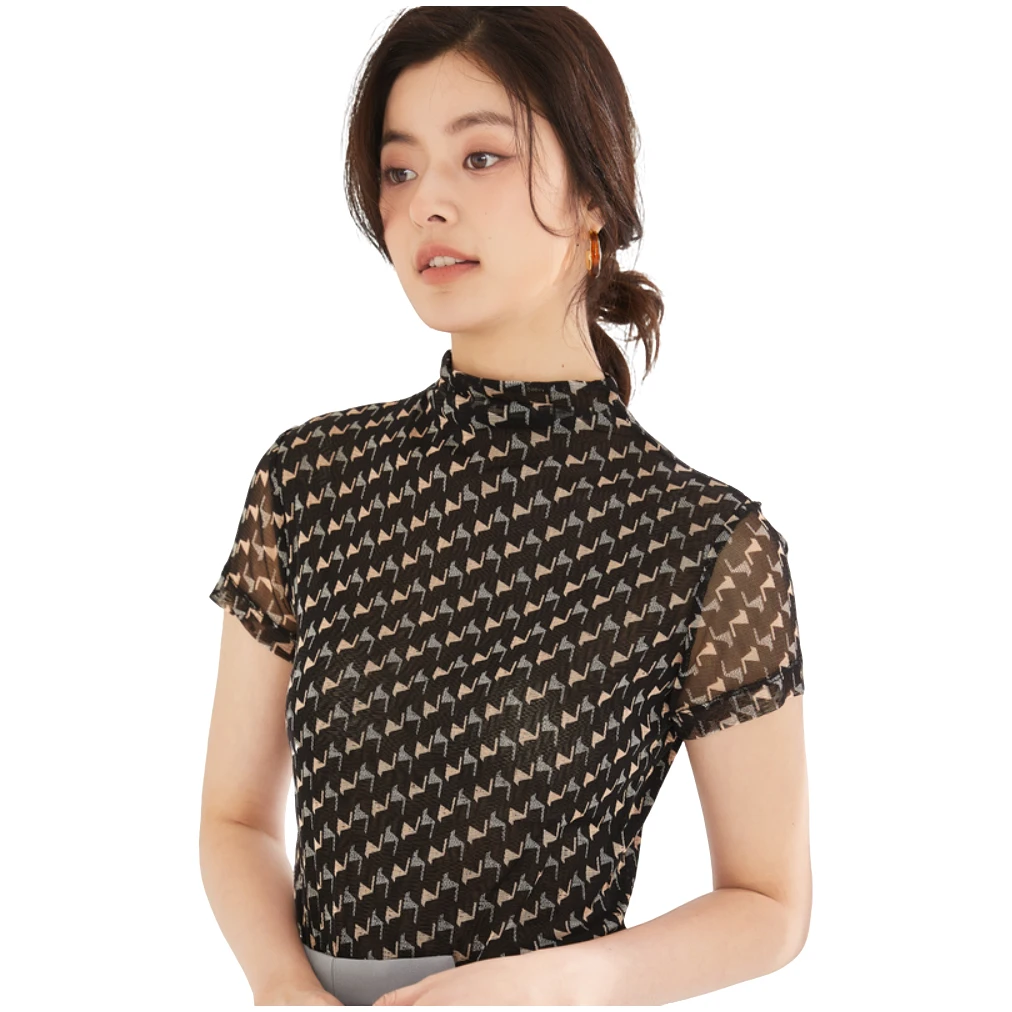 MIHUANG/米皇【呼吸】100%纯桑蚕丝真丝新型镂空上衣短袖T恤527117