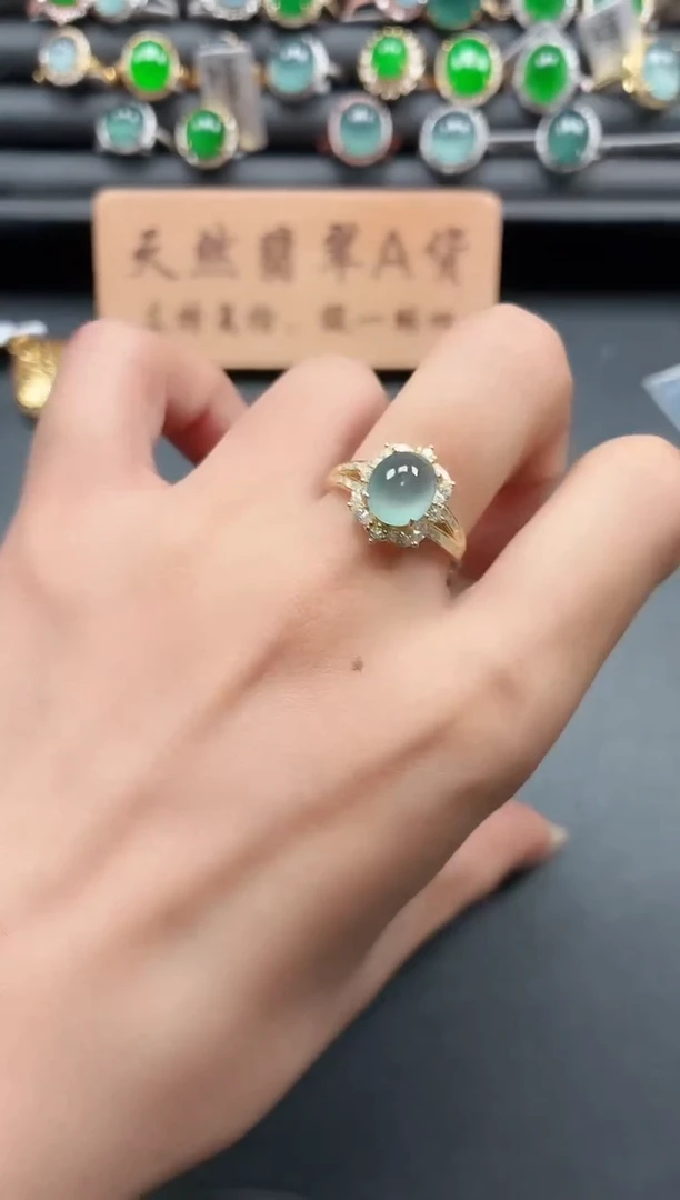 银S925镶嵌戒指翡翠1111