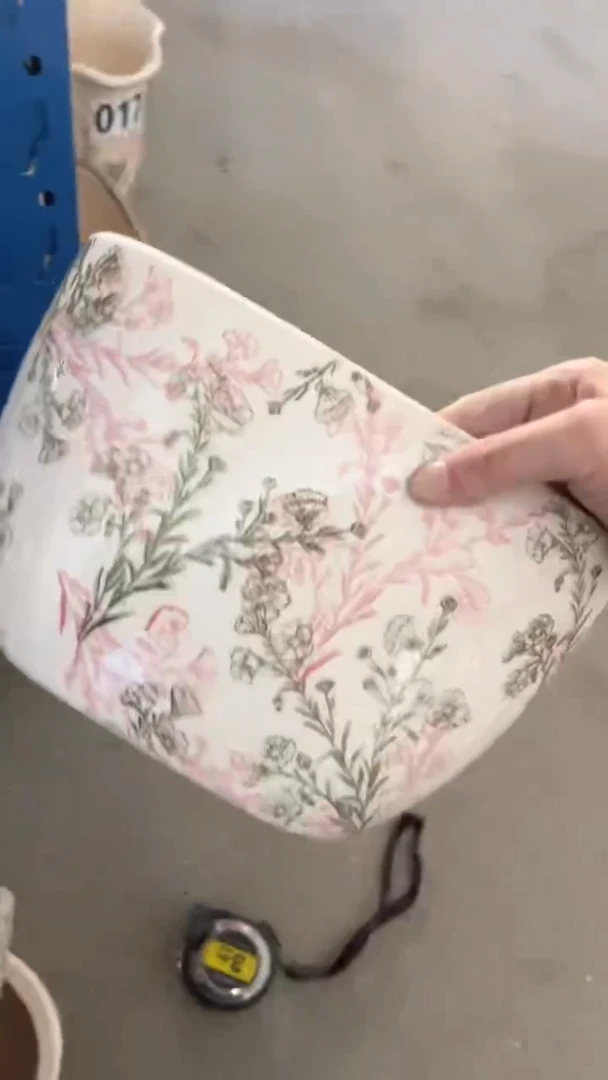 【闪购商品】陶瓷花盆高16cm内口24.5*12cm