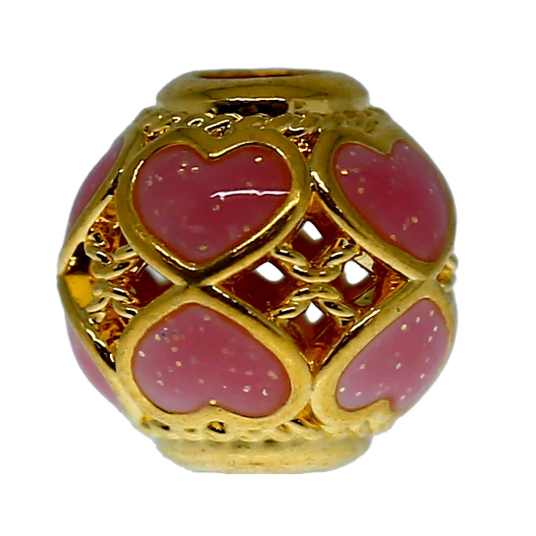 CBAI/菜百GA 足金饰品 鎏彩珠爱心
