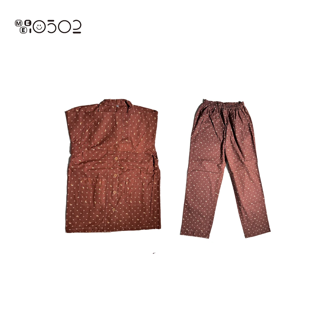 MEI0502 蝴蝶结波点长袖长裤家居服套装  250326