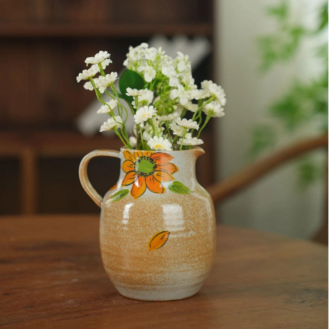 景德镇陶艺高温瓷搭配凉水壶杯家用夏天中式办公水培手绘装饰花器