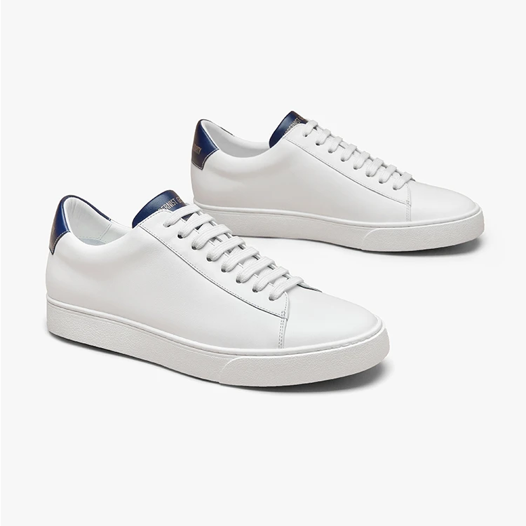 BeauToday小白鞋男款2025爆款男士商务休闲皮鞋圆头真皮软底软面