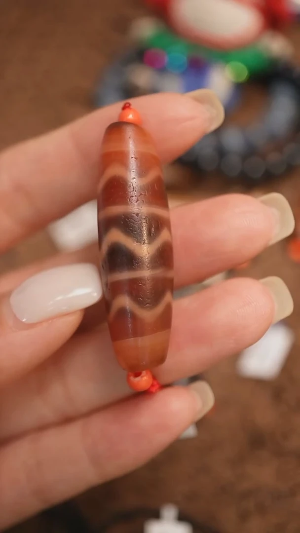 未镶嵌颈饰玛瑙/玉髓A****1蚀花玛瑙珠定制编绳